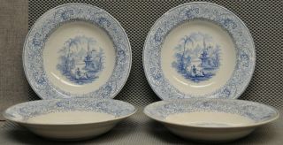 4 T & J Mayer Longport Nonpareil Soup Plates (wide Lip Bowls) Staffordshire 1843