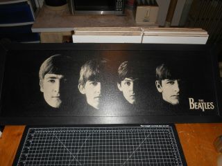 Rare Vintage " The Beatles " Black & White Large Textured Framed Poster