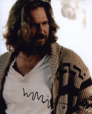 Jeff Bridges The Big Lebowski The Dude 8x10 Photo Signed Autographed