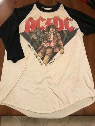 Ac/dc Concert Shirt 1982 Medium Vintage Tour M Unisex