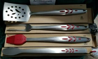 Princess House Stainless Steel Silicone Grilling Set Of 4.  Retired Nib