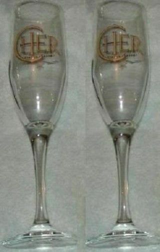 Cher (2) Las Vegas Champagne Glasses Rare Toast In The Holidays