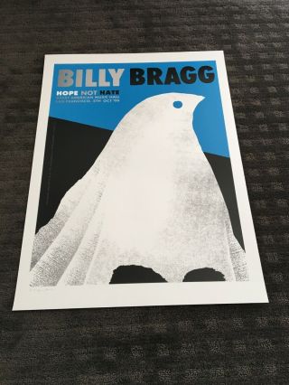 Rare Billy Bragg Hope Not Hate 2006 Poster Signed