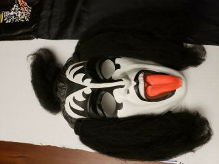 Vintage 1978 Aucoin KISS Rock Band Gene Simmons Halloween Costume & Mask w/Hair 2