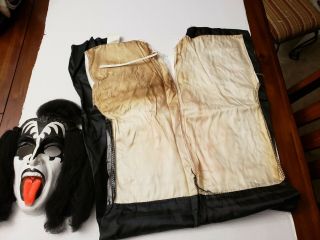 Vintage 1978 Aucoin KISS Rock Band Gene Simmons Halloween Costume & Mask w/Hair 6