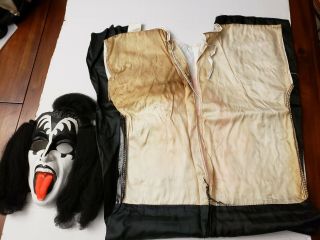 Vintage 1978 Aucoin KISS Rock Band Gene Simmons Halloween Costume & Mask w/Hair 8