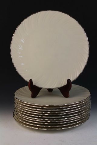 12 Pc Vintage Signed Lenox Weatherly D 517 Porcelain 10.  5 " Dinner Plate Set