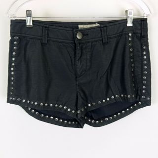 Miranda Lambert People Black Studded Faux Leather Shorts Size 8