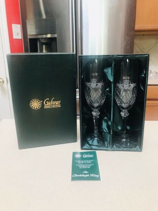 Galway Irish Crystal Claddagh Ring Champagne Flutes