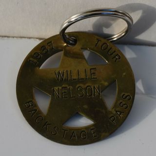 Vintage Brass Star - Willie Nelson Tour Backstage Pass - 1987 Tour