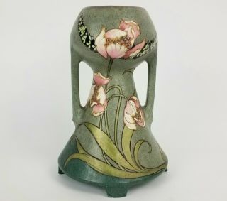 Antique Art Nouveau Stellmacher Teplitz 10 " Vase W/ Handles Austria Czech Nr