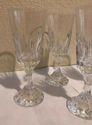 Set Of 4 BACCARAT France D’ASSAS Pattern Crystal 7” Wine Glasses Glass Stemware 3