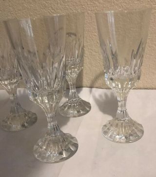 Set Of 4 BACCARAT France D’ASSAS Pattern Crystal 7” Wine Glasses Glass Stemware 4