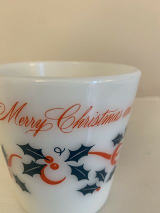 Vintage Pyrex Glass Merry Christmas Happy Year Coffee Mug 4