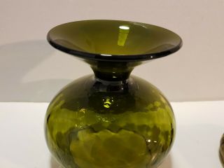 Vintage1960s Empoli glass apothecary jar lid olive Italy Murano 25cm art studio 2