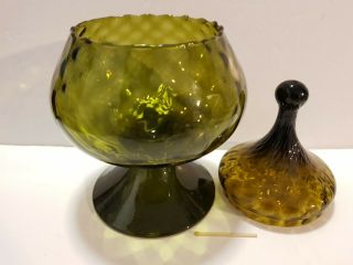 Vintage1960s Empoli glass apothecary jar lid olive Italy Murano 25cm art studio 3