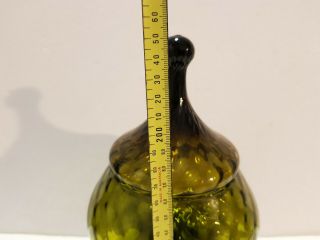 Vintage1960s Empoli glass apothecary jar lid olive Italy Murano 25cm art studio 4