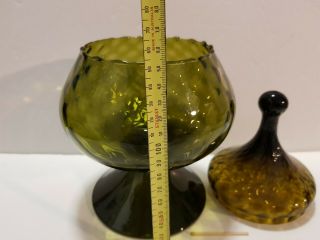 Vintage1960s Empoli glass apothecary jar lid olive Italy Murano 25cm art studio 5