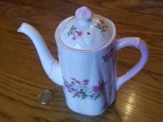 Shelley Dainty Stocks Coffee Pot Teapot Approx 6 " W/lid
