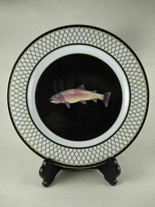 American Waters By Lynn Chase Porcelain 9 1/8 " Luncheon Plate Cutthroat Trout