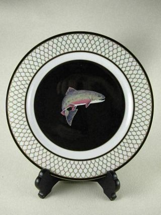 American Waters By Lynn Chase Porcelain 9 1/8 " Luncheon Plate Brook Trout