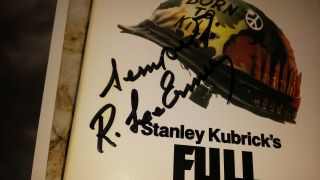 AUTHENTIC R LEE ERMEY AUTOGRAPHED 8X10 HISTORY C PHOTO & FULL METAL JACKET DVD 3