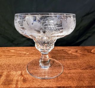 Vintage Val St Lambert Vignes Champagne/tall Sherbet Glasses 4pc Set