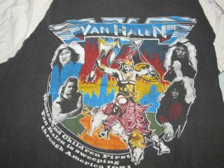 Vintage 1981 Concert T - Shirt Tee Van Halen Fair Warning Tour 2