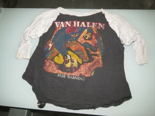 Vintage 1981 Concert T - Shirt Tee Van Halen Fair Warning Tour 3