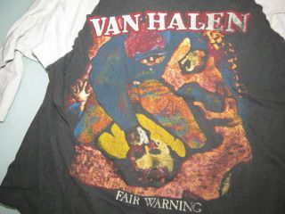 Vintage 1981 Concert T - Shirt Tee Van Halen Fair Warning Tour 4