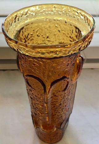 Vintage Mid Century Stelvia Empoli Italian Amber Art Glass 14” Apothecary Jar 7
