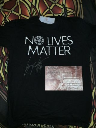 Stage Worn No Lives Matter Shirt From Budapest Hungary,  Final Slayer Tour