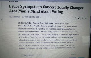 Bruce Springsteen vote for change rally Obama Poster Ben Franklin Parkway PA. 5