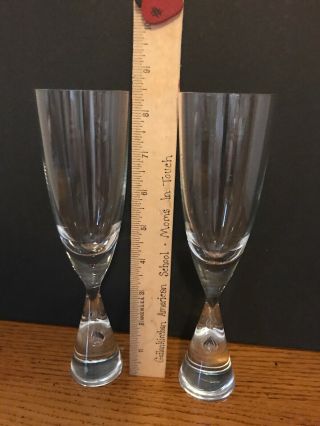 Holmegaard Denmark Princess Fluted Champagne Glass Bent Severin Pair 4