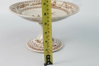 1870 ' s Shelton T.  C.  Brown,  Westhead,  Moore & Co.  Transferware Ironstone Compote 8