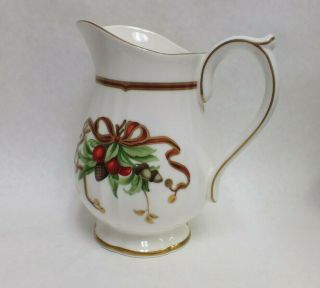 Tiffany & Co Porcelain Holiday™ 32 Oz - 4 Cup Carafe Pitcher - 7 " 1996 Japan