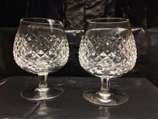 2 Vintage Waterford Crystal Alana Brandy Snifters Discontinued And Signed