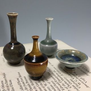 John Andersson J.  A.  Hoganas / Höganäs 4 Miniature Vase (. 75 - 2.  5 ")