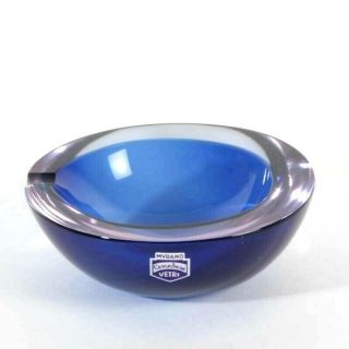 Signed Cenedese Label Murano Neodymium Alexandrite Art Glass Bowl Antonio Da Ros
