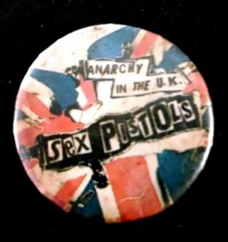 Sex Pistols 1976 Anarchy In The Uk Vintage Safety Pin Button Badge