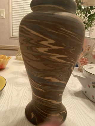 Antique Niloak Art Pottery Mission Swirl Arts & Crafts Vase 9”, 2