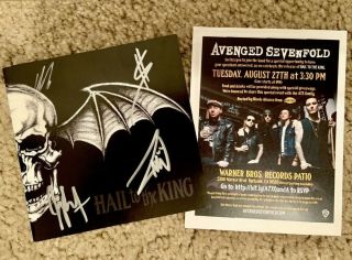 Avenged Sevenfold Autographed Hail To The King Cd Cover Authentic