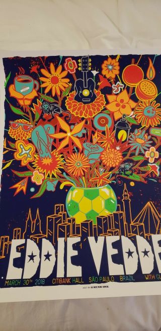 Pearl Jam Vedder Sao Paulo S/e Poster.  Munk One