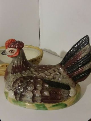 Antique Staffordshire Porcelain/Stoneware Hen/Chicken on Nest Circa 1890 ' s - 1900s 6
