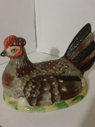 Antique Staffordshire Porcelain/Stoneware Hen/Chicken on Nest Circa 1890 ' s - 1900s 7