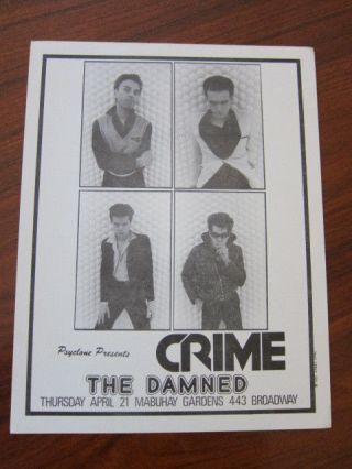 Crime The Damned Mabuhay San Francisco Poster 9x11