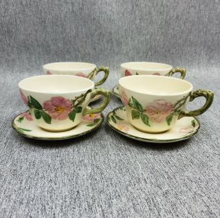 Franciscan Desert Rose Large Tea Cups And Saucers Set Of 4