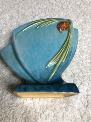 Roseville Pottery Wincraft Blue Pine Cone In Azure Blue Glossy Glaze Vase 272 - 6 3