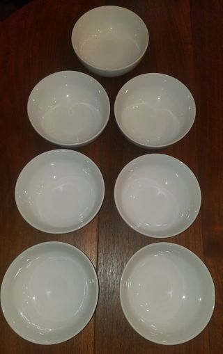 Set Of Seven (7) Pillivuyt France Depuis 1818 072 White Cereal Bowls