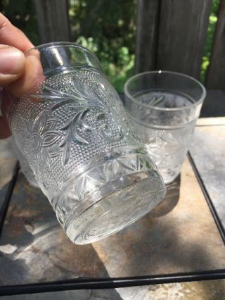 CLEAR DEPRESSION GLASS SANDWICH PATTERN ❤️ SET OF 6 TUMBLERS ANCHOR HOCKING ❤️j8 7